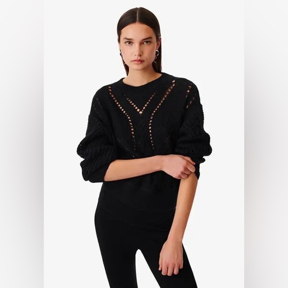 IRO Black Crew Neck Sweater Teodora knitted jumper - Black